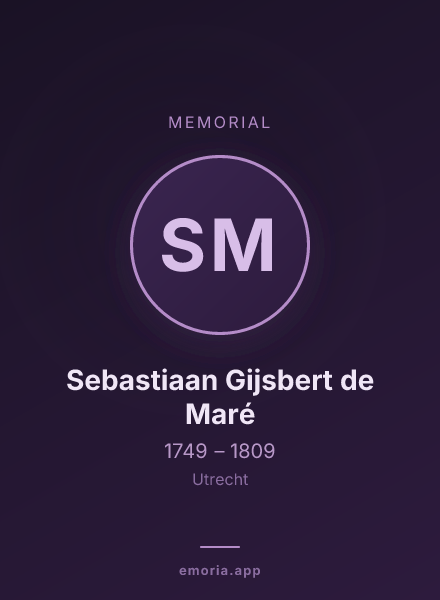 Memorial portrait of Sebastiaan Gijsbert de Maré
