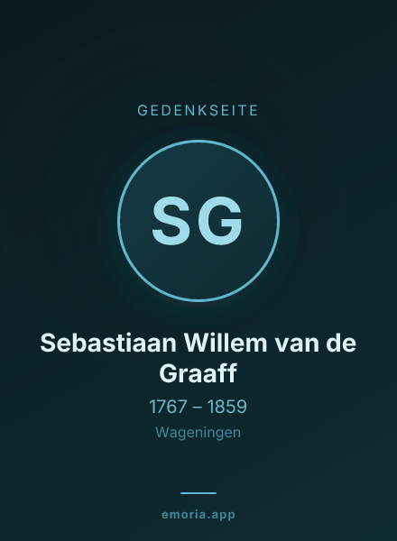 Gedenkportrait von Sebastiaan Willem van de Graaff