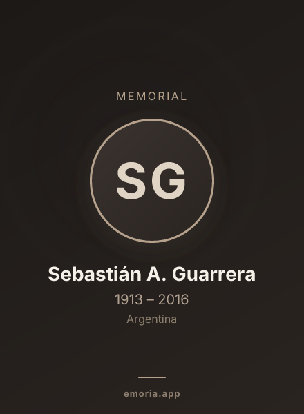 Memorial portrait of Sebastián A. Guarrera