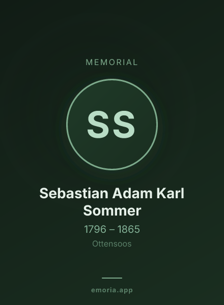 Memorial portrait of Sebastian Adam Karl Sommer