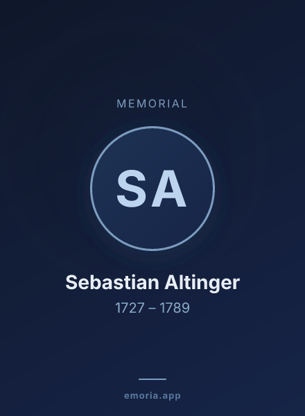 Memorial portrait of Sebastian Altinger