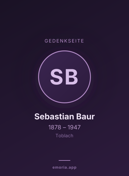 Gedenkportrait von Sebastian Baur