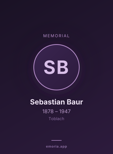 Memorial portrait of Sebastian Baur