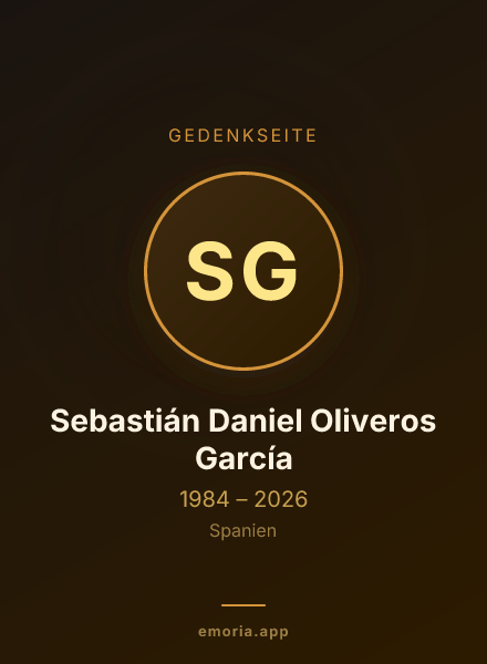 Gedenkportrait von Sebastián Daniel Oliveros García