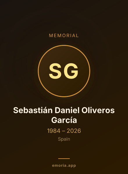 Memorial portrait of Sebastián Daniel Oliveros García