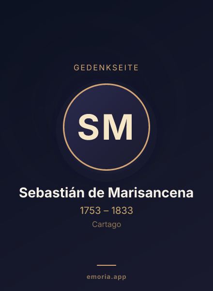 Gedenkportrait von Sebastián de Marisancena
