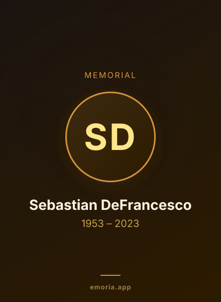 Memorial portrait of Sebastian DeFrancesco