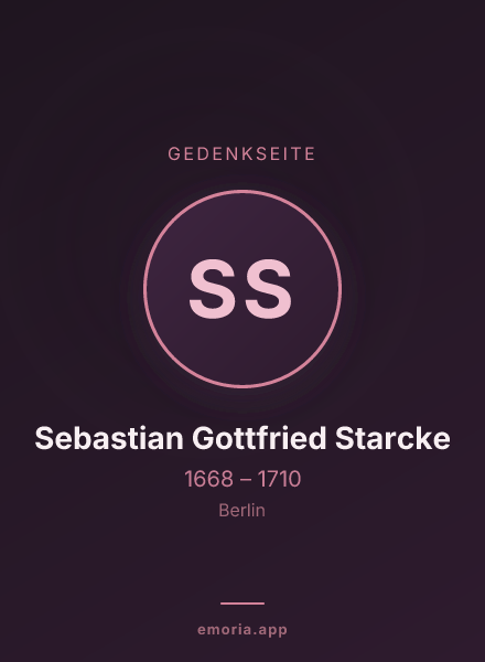 Gedenkportrait von Sebastian Gottfried Starcke