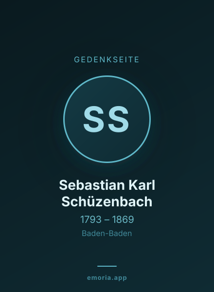 Gedenkportrait von Sebastian Karl Schüzenbach