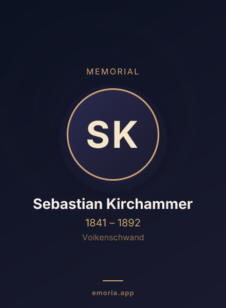 Memorial portrait of Sebastian Kirchammer