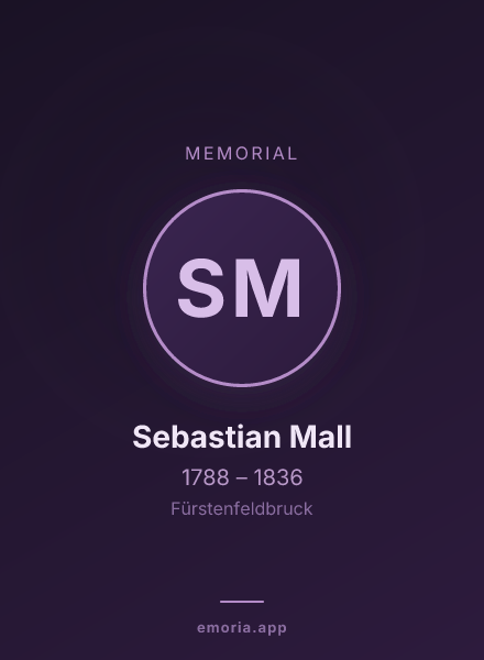 Memorial portrait of Sebastian Mall