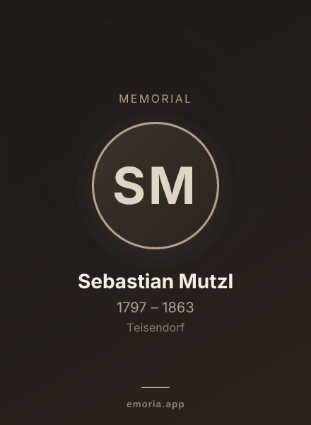 Memorial portrait of Sebastian Mutzl