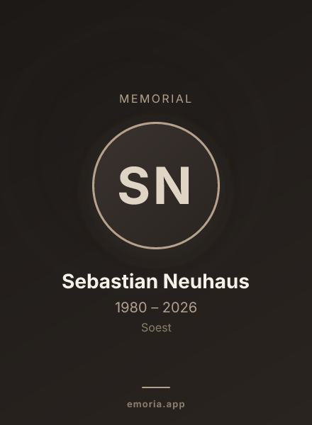 Memorial portrait of Sebastian Neuhaus