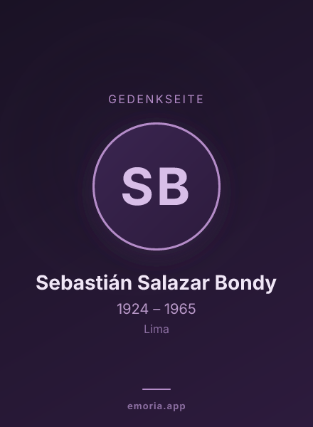 Gedenkportrait von Sebastián Salazar Bondy