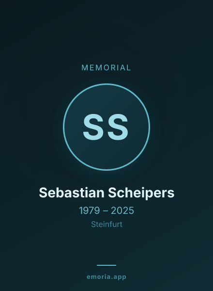 Memorial portrait of Sebastian Scheipers