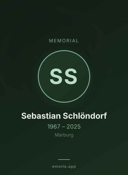 Memorial portrait of Sebastian Schlöndorf