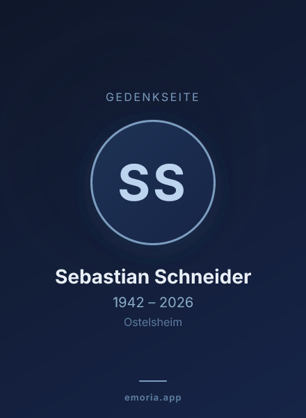 Gedenkportrait von Sebastian Schneider