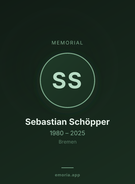 Memorial portrait of Sebastian Schöpper