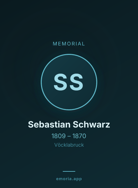 Memorial portrait of Sebastian Schwarz