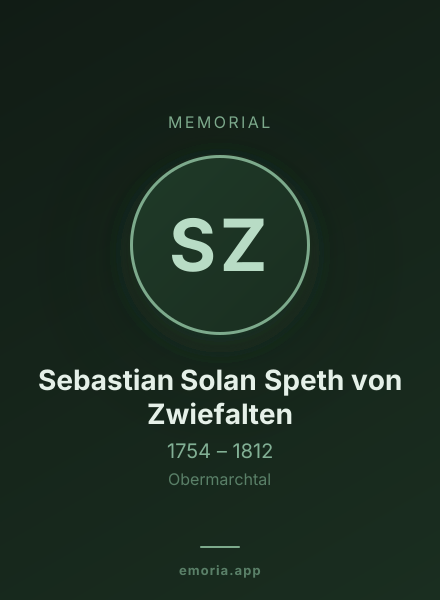 Memorial portrait of Sebastian Solan Speth von Zwiefalten