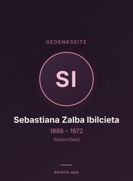 Gedenkportrait von Sebastiana Zalba Ibilcieta