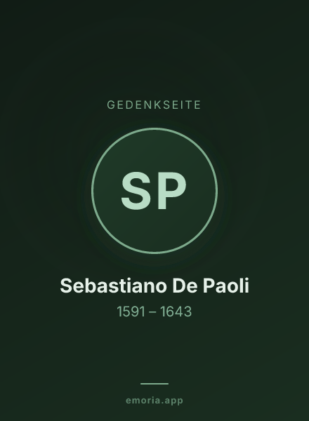 Gedenkportrait von Sebastiano De Paoli