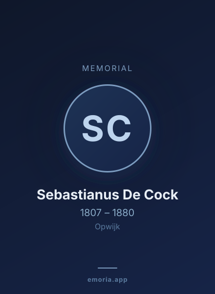 Memorial portrait of Sebastianus De Cock