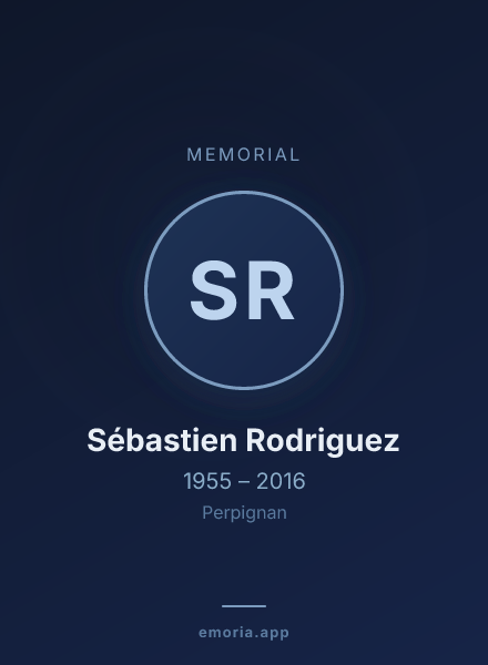 Memorial portrait of Sébastien Rodriguez