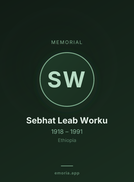 Memorial portrait of Sebhat Leab Worku