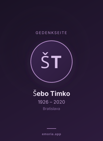 Gedenkportrait von Šebo Timko