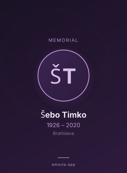 Memorial portrait of Šebo Timko