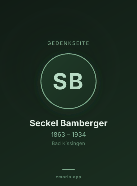 Gedenkportrait von Seckel Bamberger
