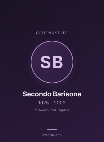 Gedenkportrait von Secondo Barisone