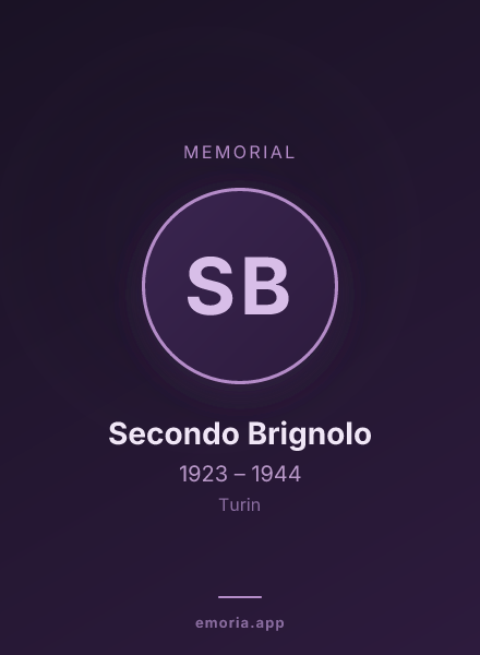 Memorial portrait of Secondo Brignolo