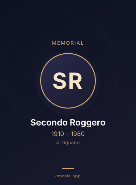 Memorial portrait of Secondo Roggero