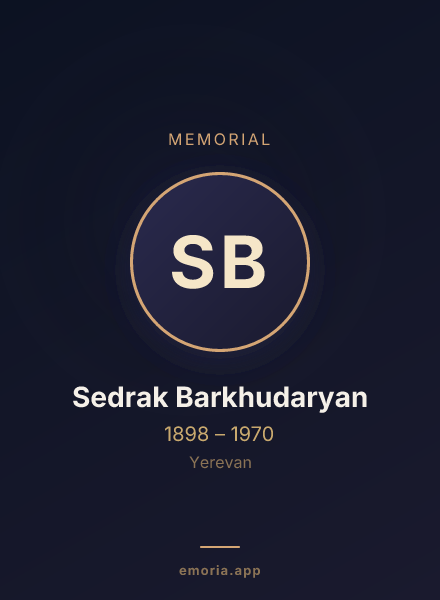 Memorial portrait of Sedrak Barkhudaryan