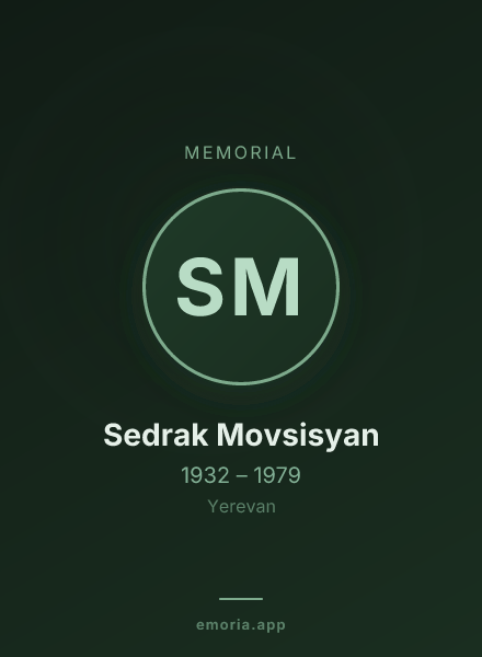 Memorial portrait of Sedrak Movsisyan