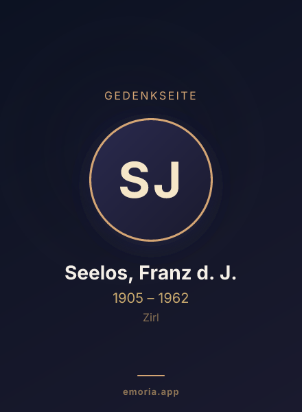 Gedenkportrait von Seelos, Franz d. J.
