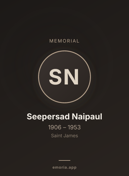 Memorial portrait of Seepersad Naipaul