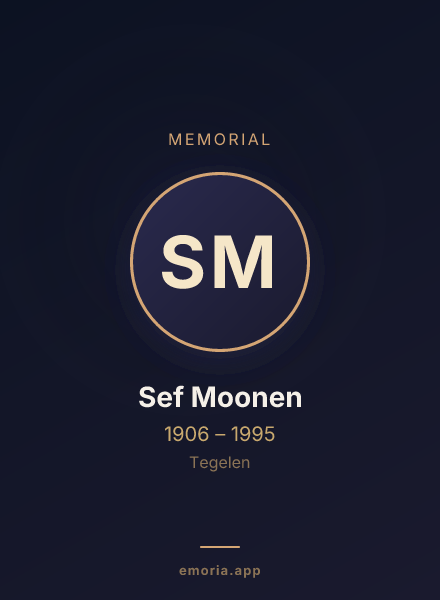 Memorial portrait of Sef Moonen