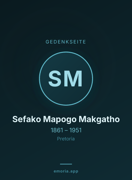 Gedenkportrait von Sefako Mapogo Makgatho