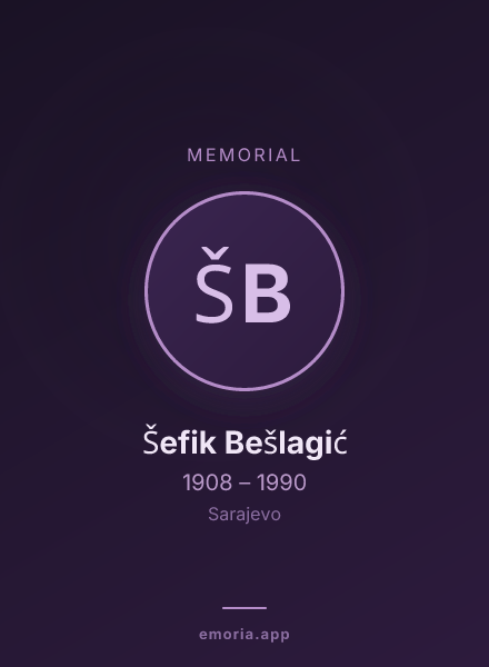 Memorial portrait of Šefik Bešlagić