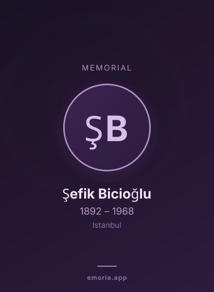 Memorial portrait of Şefik Bicioğlu