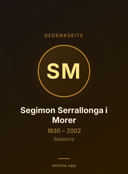 Gedenkportrait von Segimon Serrallonga i Morer