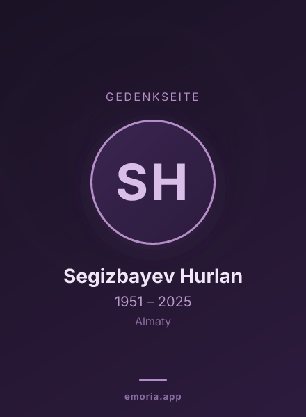 Gedenkportrait von Segizbayev Hurlan