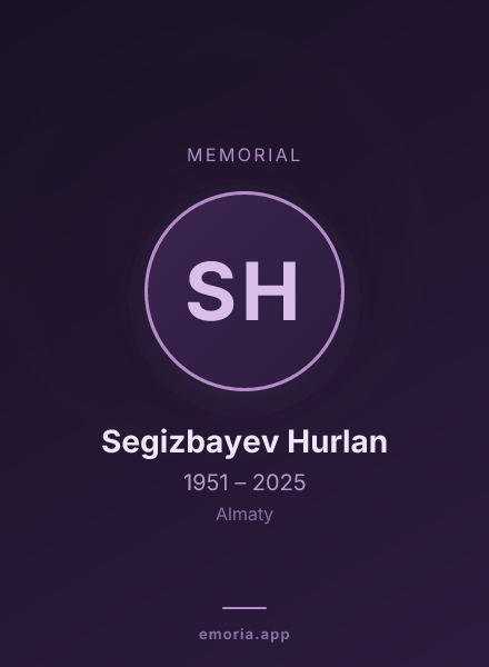 Memorial portrait of Segizbayev Hurlan