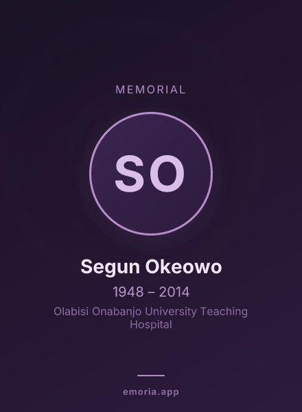 Memorial portrait of Segun Okeowo