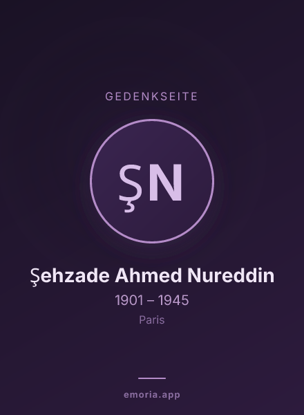 Gedenkportrait von Şehzade Ahmed Nureddin