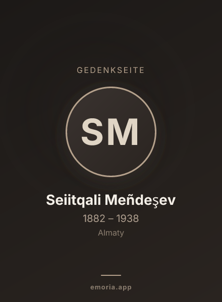 Gedenkportrait von Seiitqali Meñdeşev