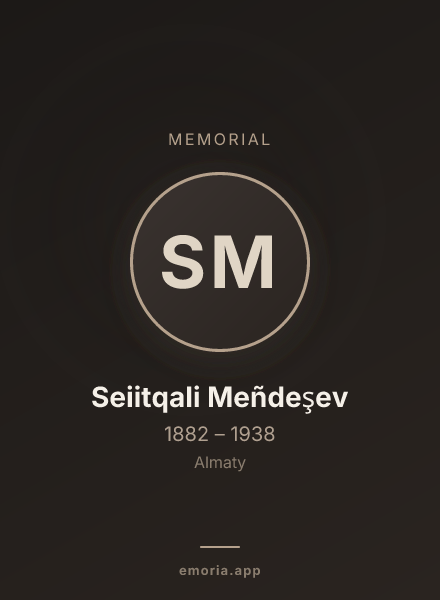 Memorial portrait of Seiitqali Meñdeşev